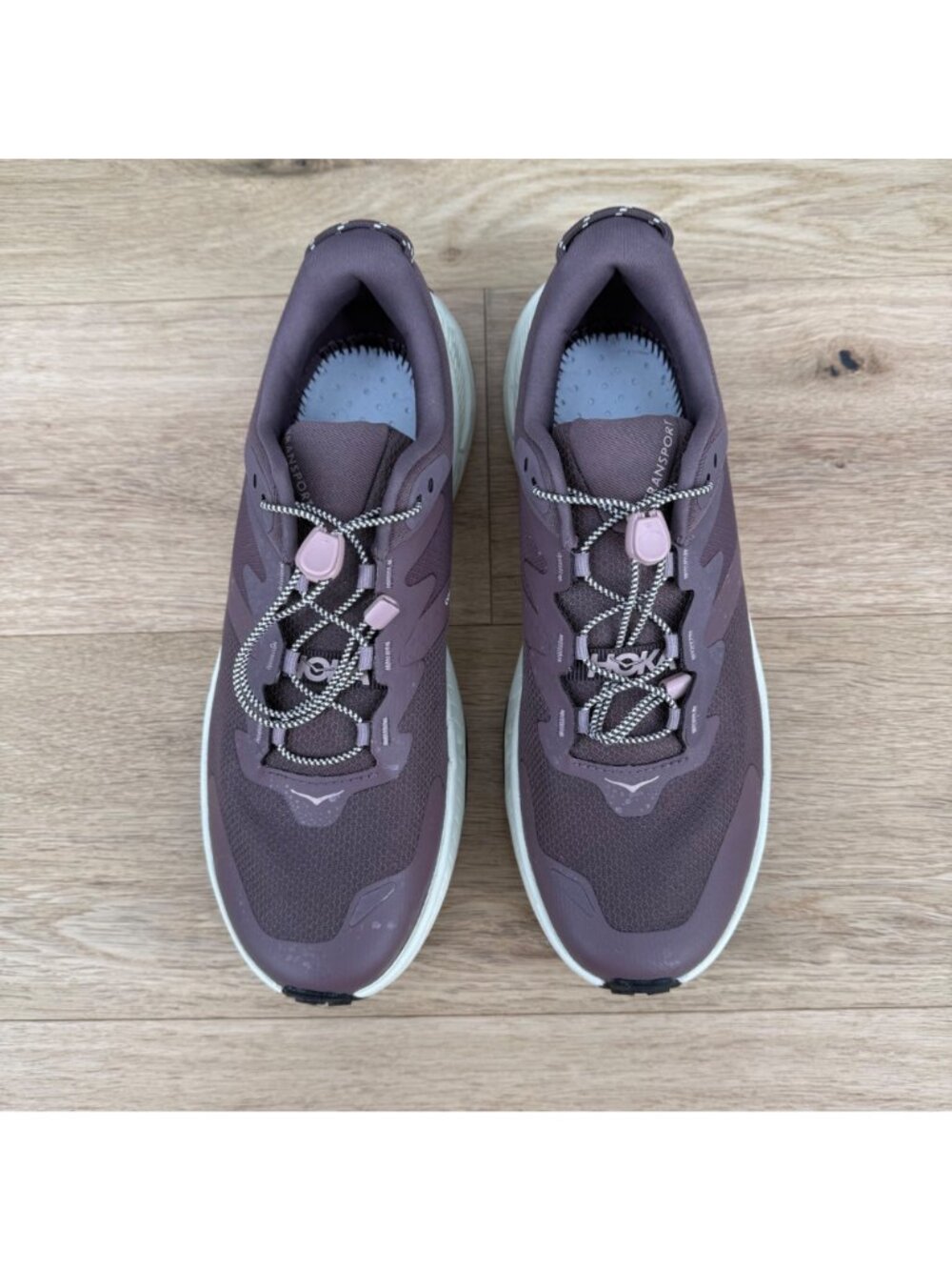 HOKA Womens Transport Shoe Sneaker Size 10 Smokey Quartz Oat Milk Lifestyle Hike - Picture 2 of 14